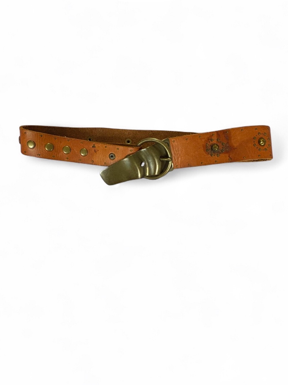 Lucky Brand Genuine Leather Adjustable Studded Boho WestBelt 40” size Large XL
